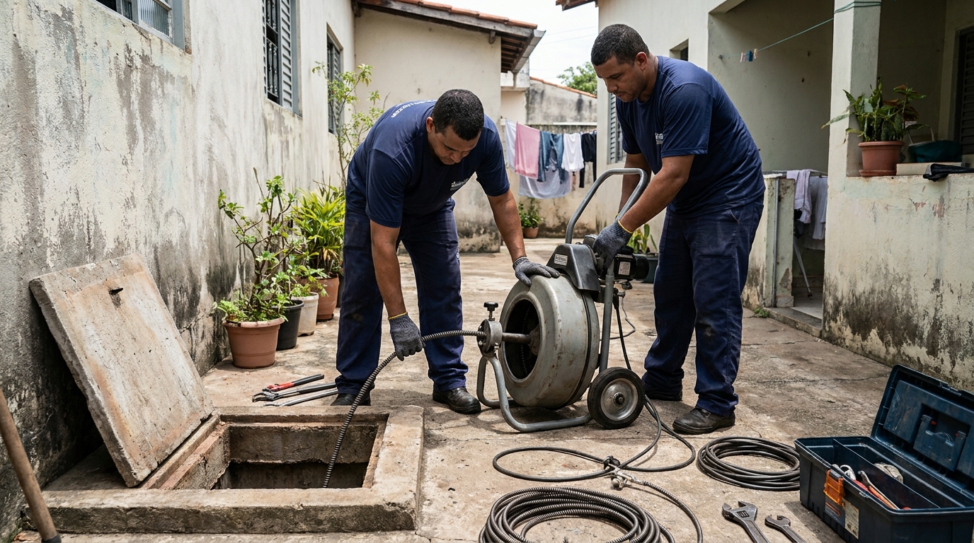 Desentupimento de Coluna Sanitária em São Bernardo do Campo‑SP